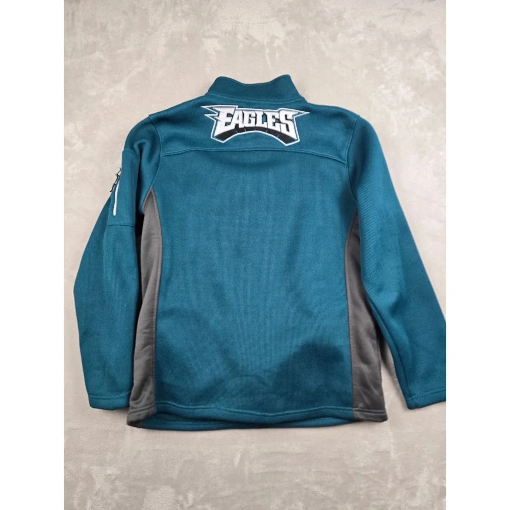 NFL Team Apparel Philadelphia Eagles 1/4 Zip Pullover Men XL Green Fleece Jacket